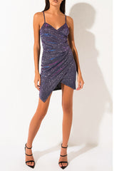 Shimmer Pleated Mini Dress