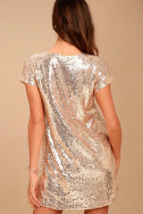 Light Up the Night Sequin Shift Dress