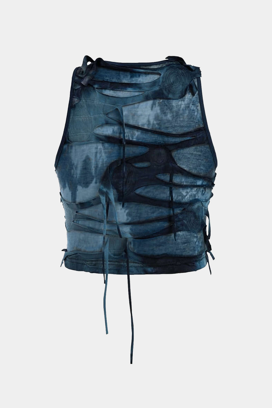 Plus Size Tie Dye Print Ripped Tank Top