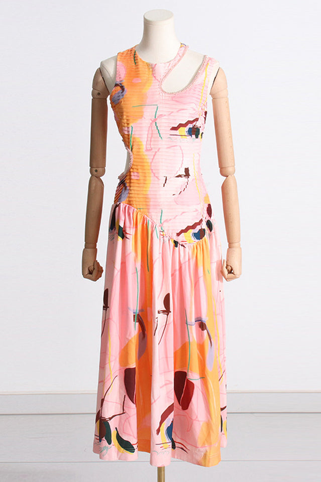 Jolie Abstract Cut-Out Midi Dress