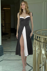 High Waist Satin Wrap Dress