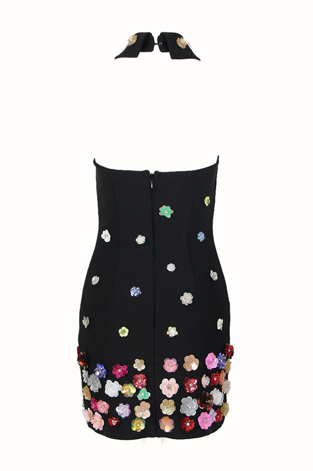 Gunnel Flower Embellished Bandage Dress