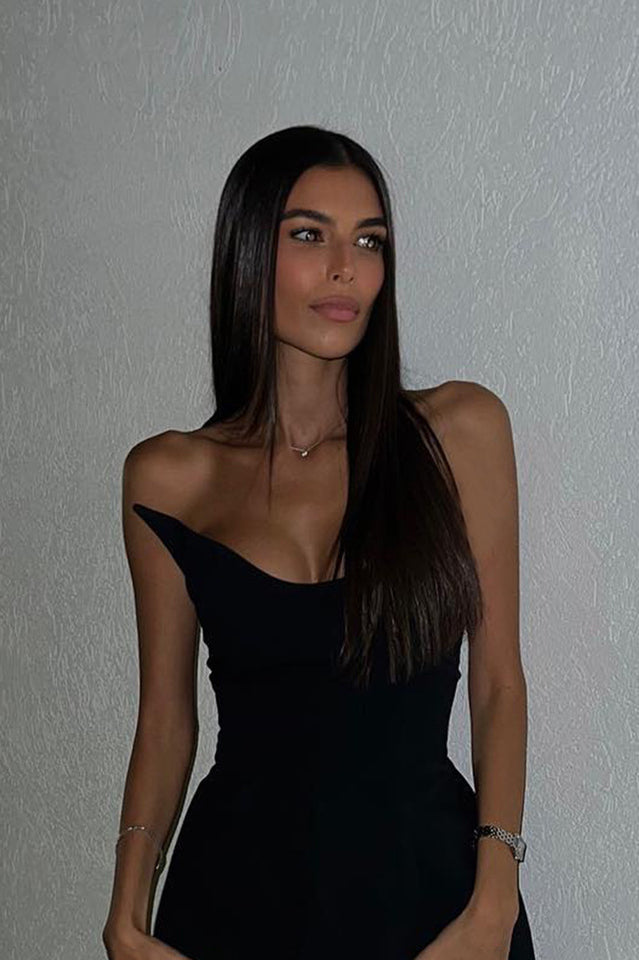 White Strapless Scarf Maxi Dress