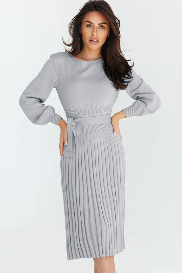 Sheath Ruched Long Sleeve Knit Dress