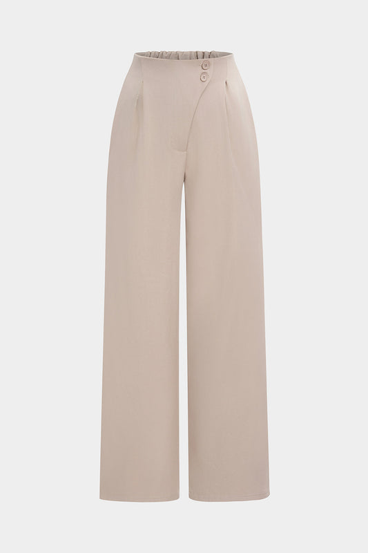 High Waist Asymmetrical Button Trousers