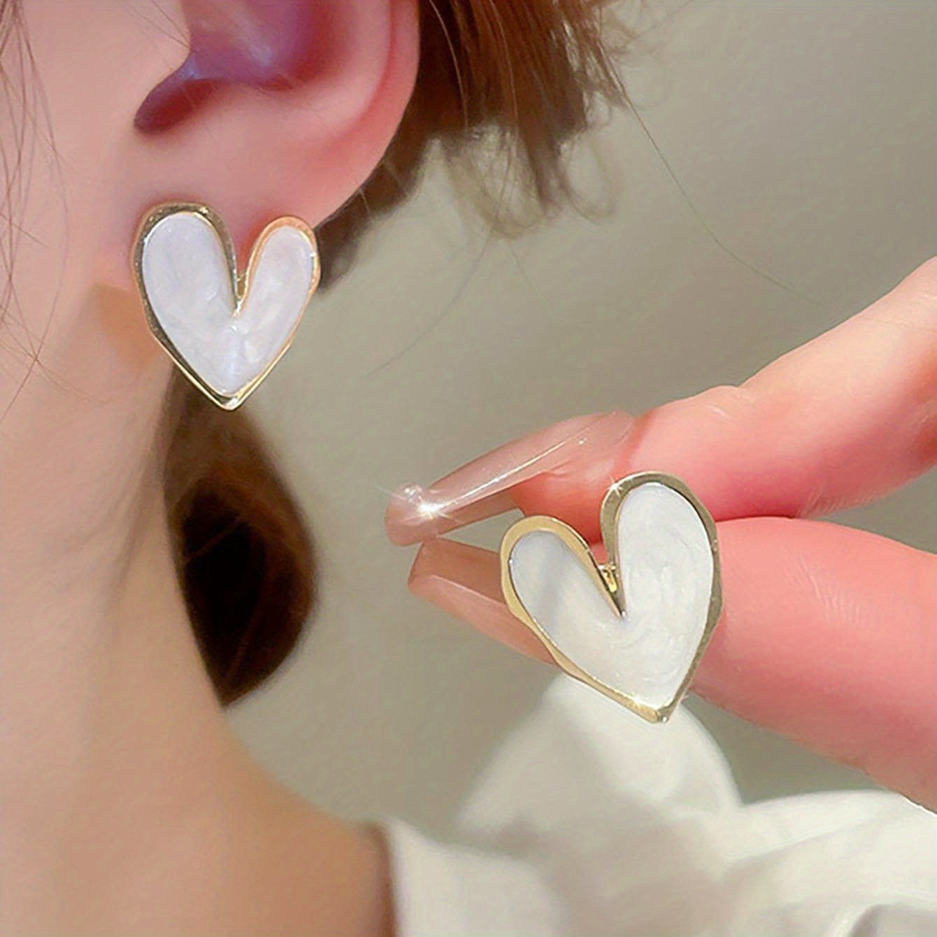 Aurora - Heart Enamel Earrings