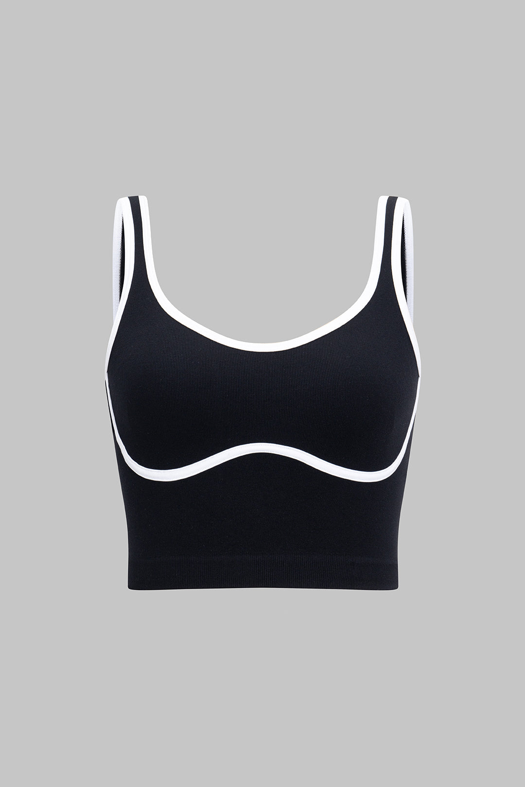 Contrast Whipstitching Underwire Slip Tank Top