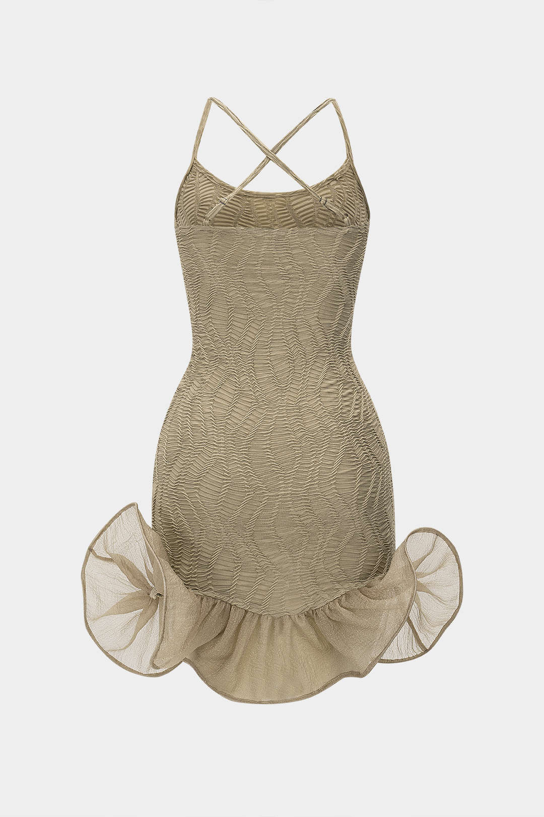Sleeveless Ruched Patchwork Mini Dress