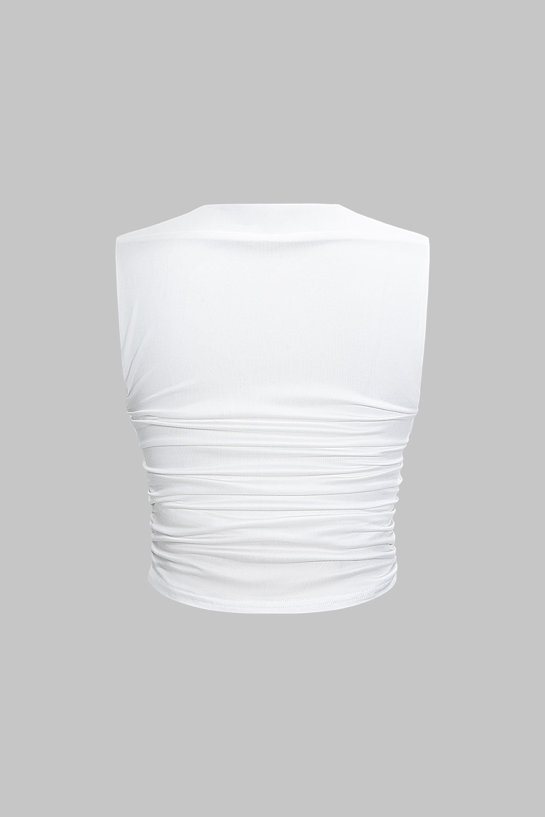 Solid Ruched Sleeveless Tank Top