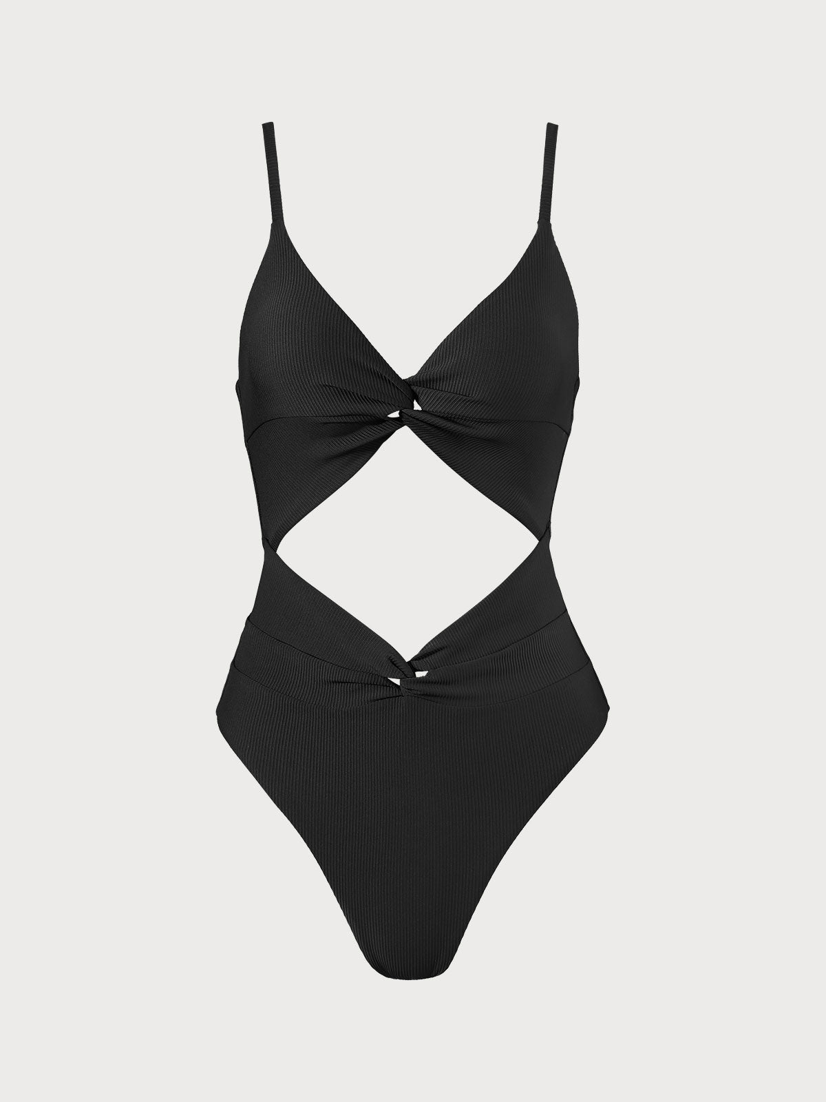 Black Cutout Twist One-Piece Swimsuit