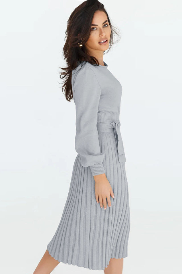 Sheath Ruched Long Sleeve Knit Dress