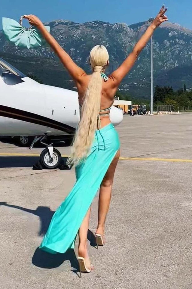 Tosca Starfish Bustier Split Maxi Dress