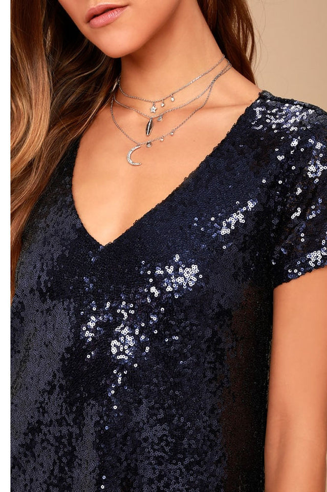 Light Up the Night Sequin Shift Dress