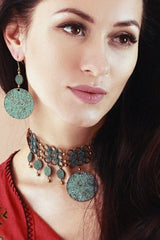 Vintage Nepal Style Necklace+Earrings