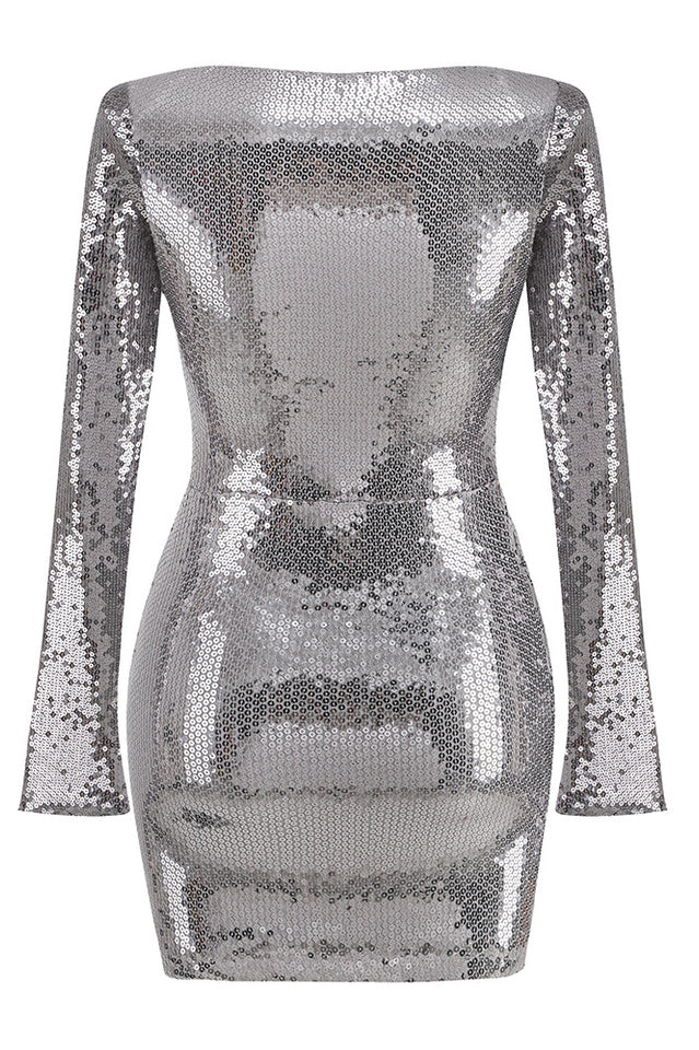 Solaria Sequined Tulle Mini Dress