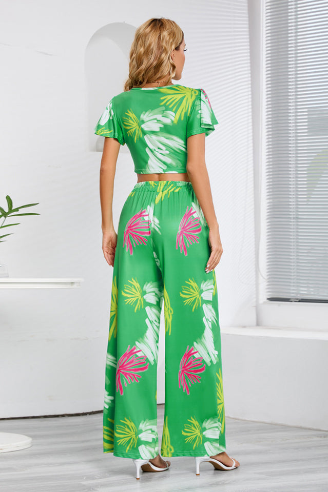 Boho Loose Wide Leg Jumpsuit Set