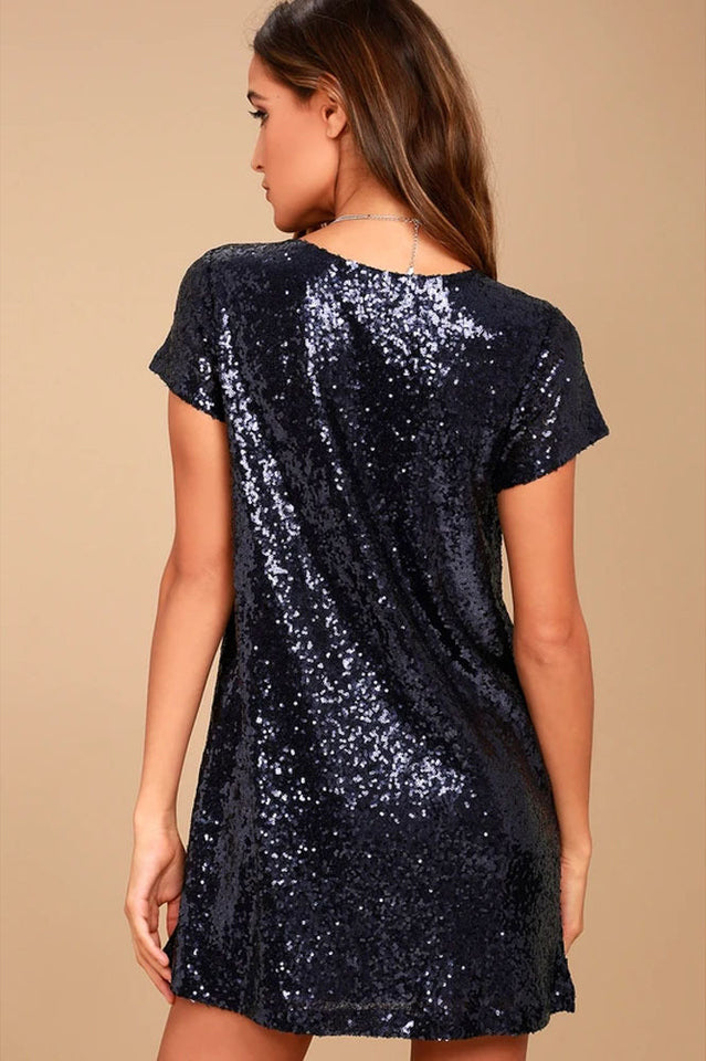 Light Up the Night Sequin Shift Dress