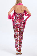 Buz Sequin Flower Embroidery Maxi Dress