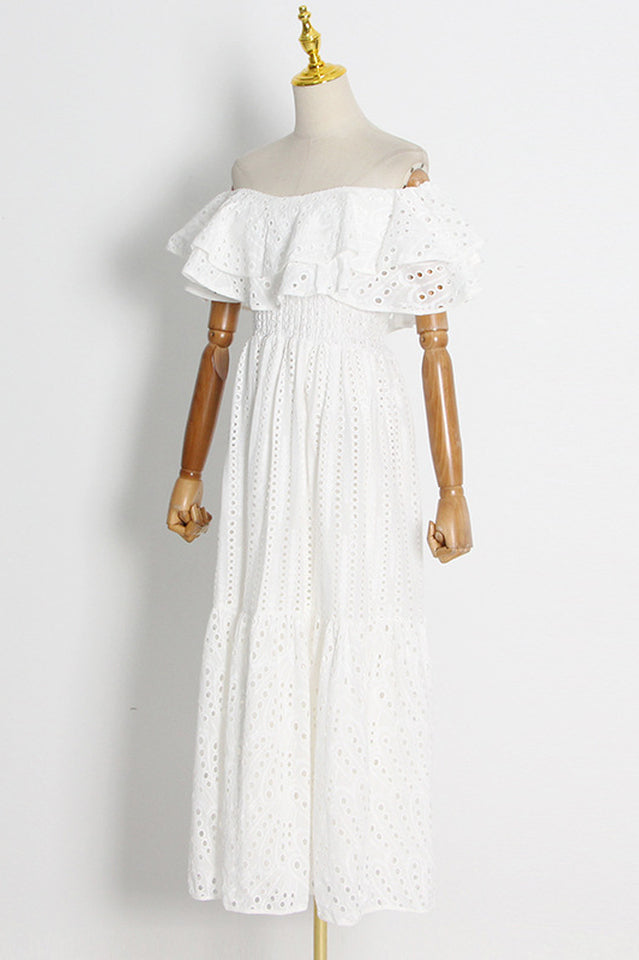 Tulum Off Shoulder Eyelet Dress