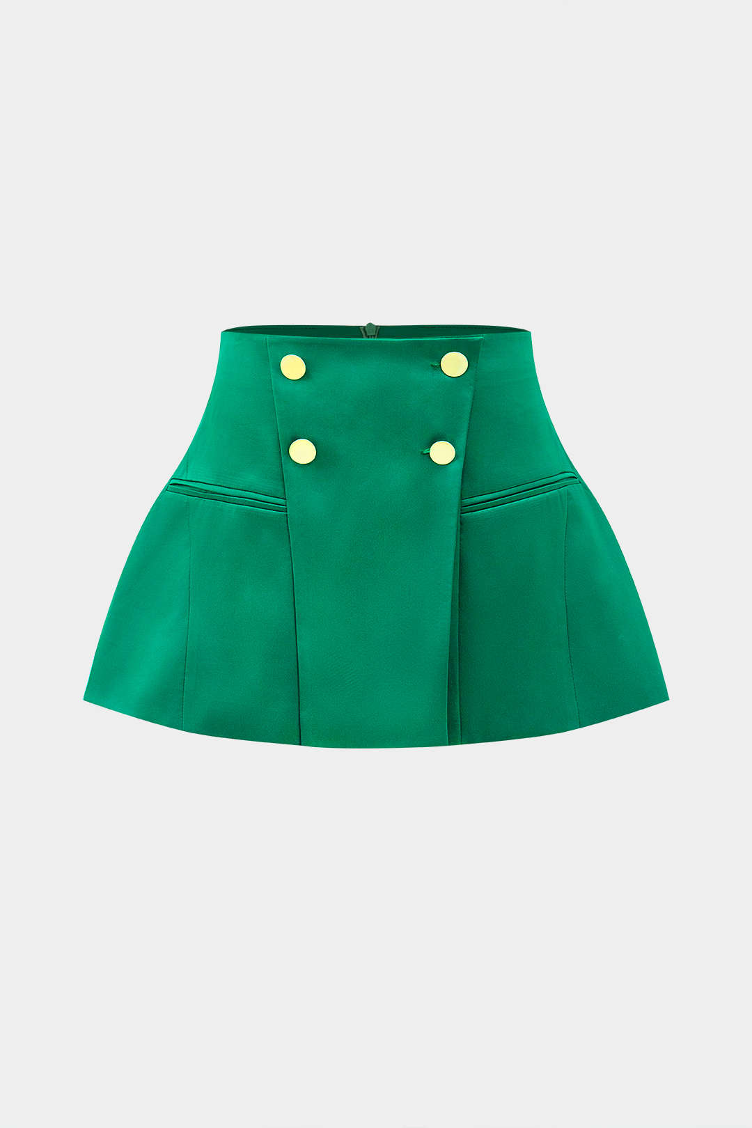 Satin Metallic Button Shorts
