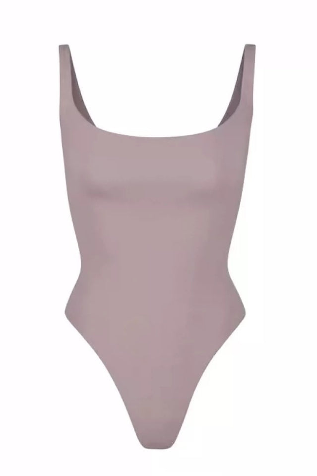 Square Neck Stretch Jersey Bodysuit