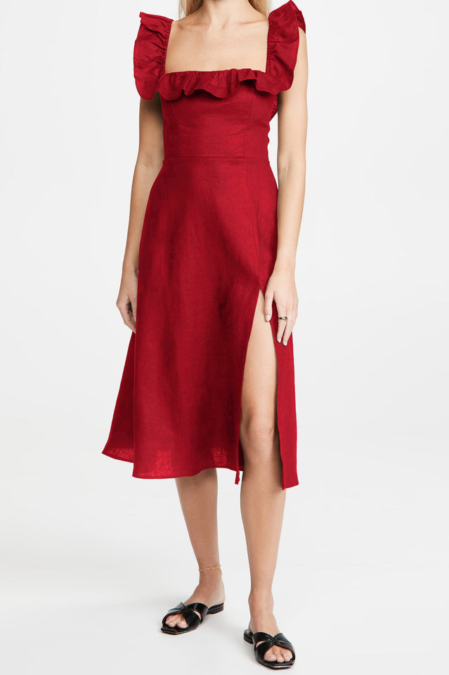 Kacie Ruffles Midi Dress