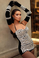 Brisbane Rhinestones Embellished Mini Dress