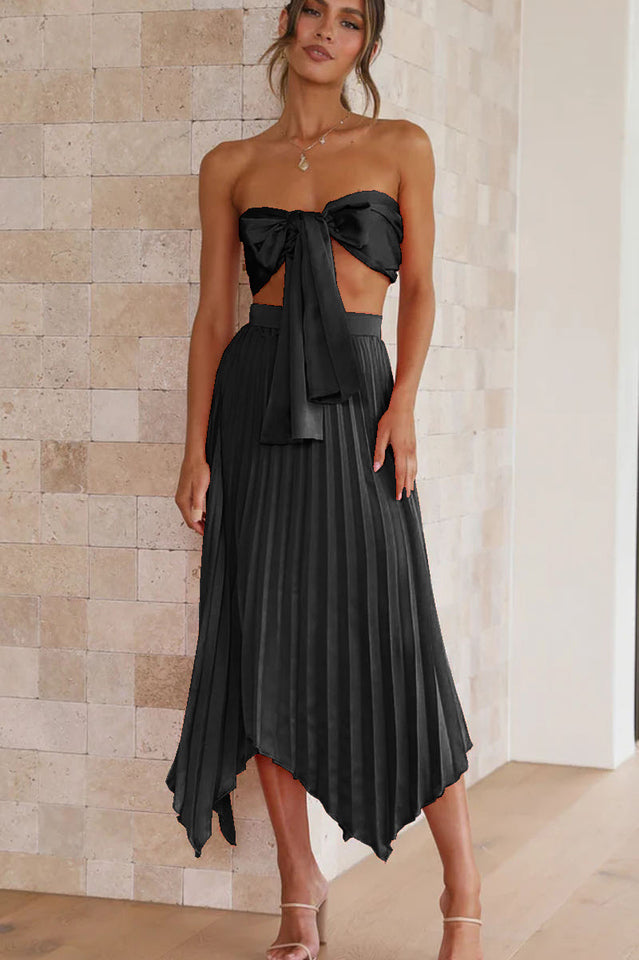 Tilley Pleated Top and Skirt Set