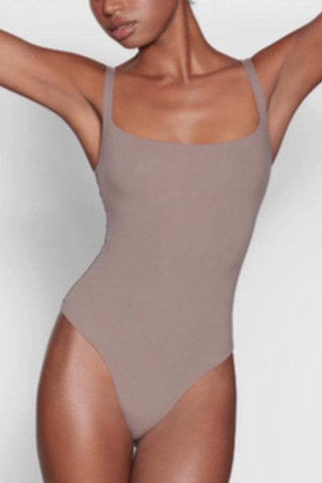 Square Neck Stretch Jersey Bodysuit