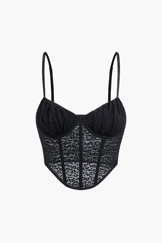 Lace Bustier Sheer Slip Cami Top