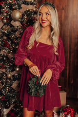 Velvet Square Neck Babydoll Dress