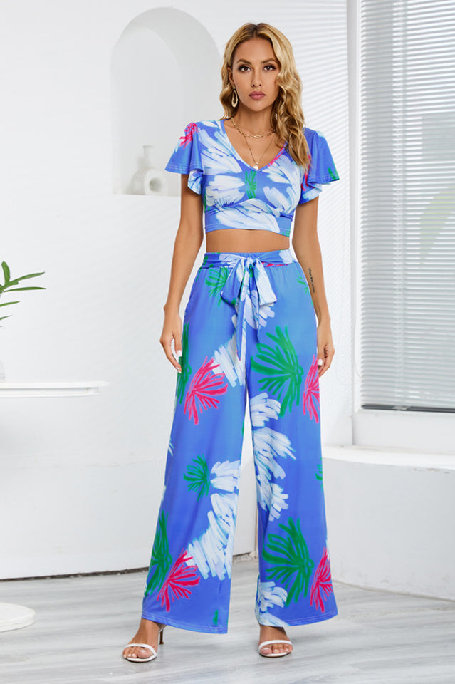 Boho Loose Wide Leg Jumpsuit Set