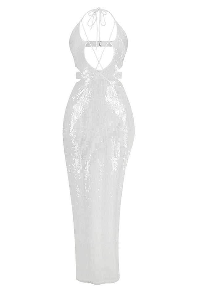 Taytum Halter Asymmetrical White Dress