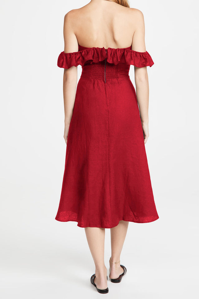 Kacie Ruffles Midi Dress