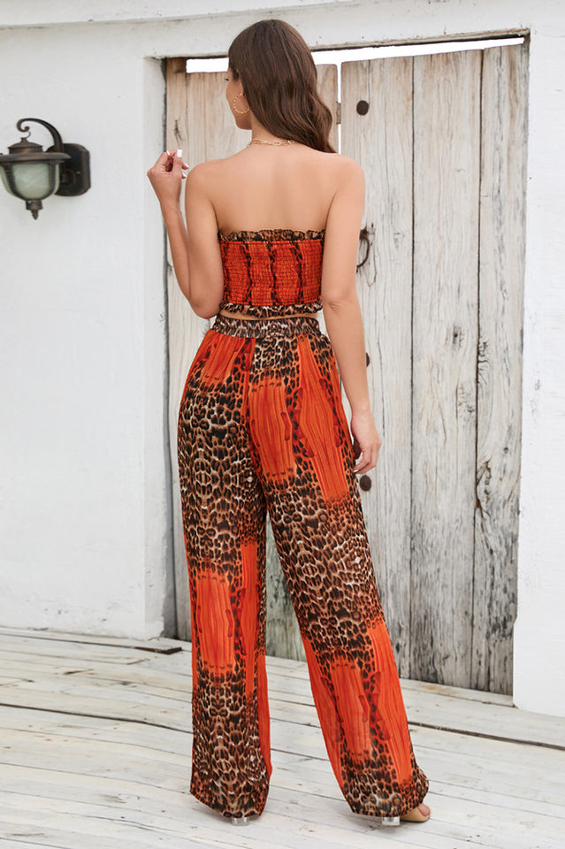 Crimped Top-Pant Printed 2pc Set