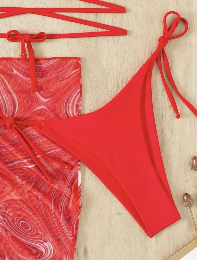 Crossover Three Piece Bikini Swimsuit