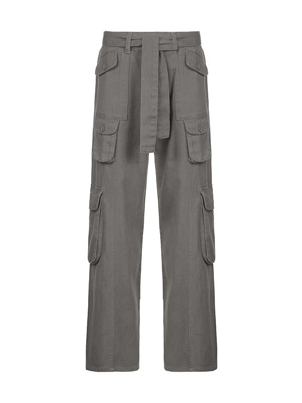 Grey 90s Vintage Cargo Pants with Cargo Pockets