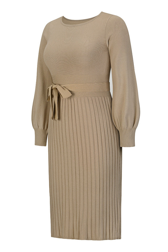 Sheath Ruched Long Sleeve Knit Dress