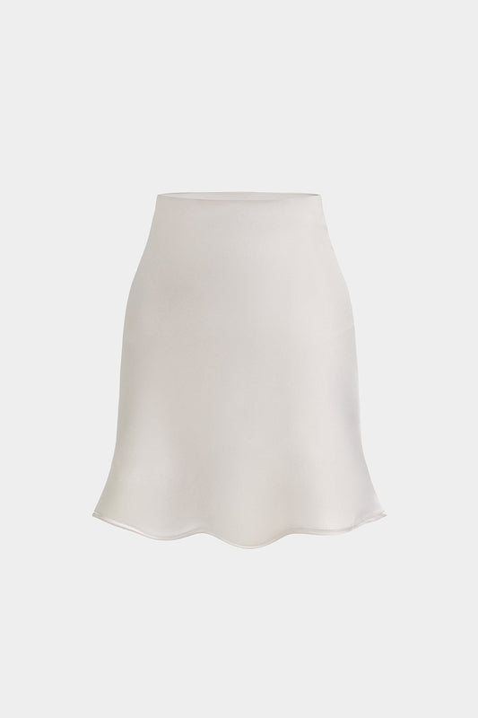 Satin Solid High Waist Skirt