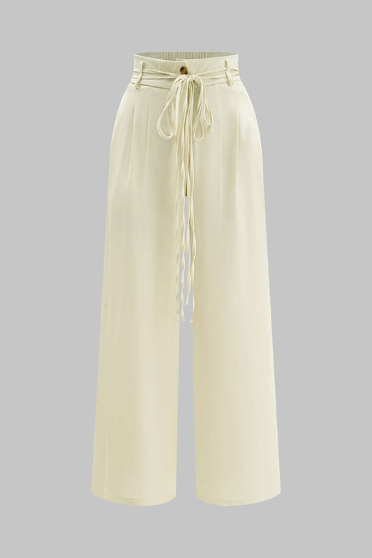 High Waist Tie-Up Trousers