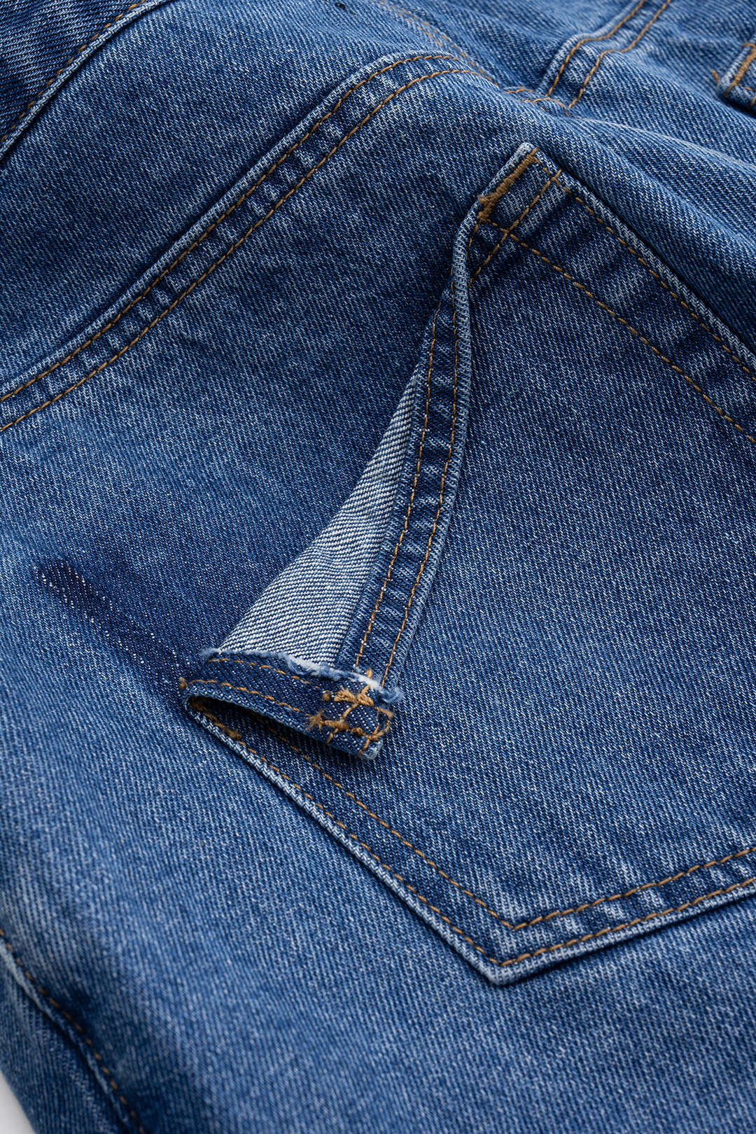 Denim Frayed Pocket Skirt