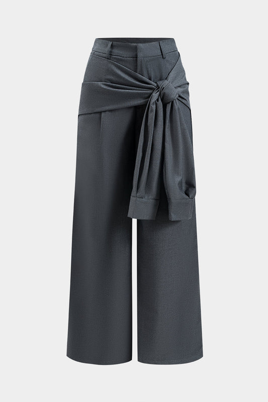 Ruched Strappy Wide Leg Trousers