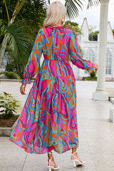 Abstract Art Tiered Maxi Dress