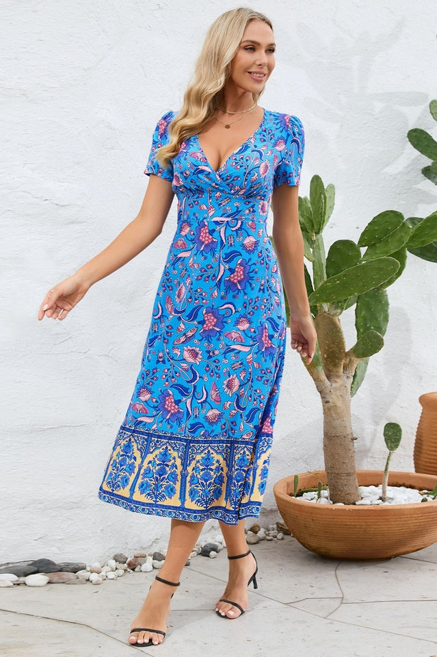 Kamoni Floral Print Boho Maxi Dress