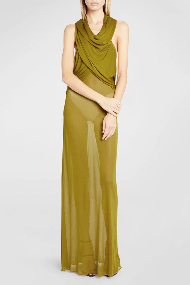 Carleigh Ruche Maxi Dress With Headscarf