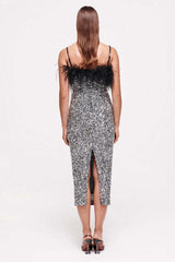 Jemma Feather Midi Sequin Dress