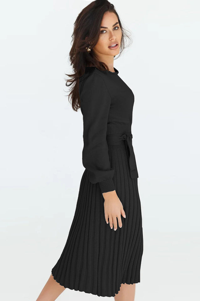 Sheath Ruched Long Sleeve Knit Dress