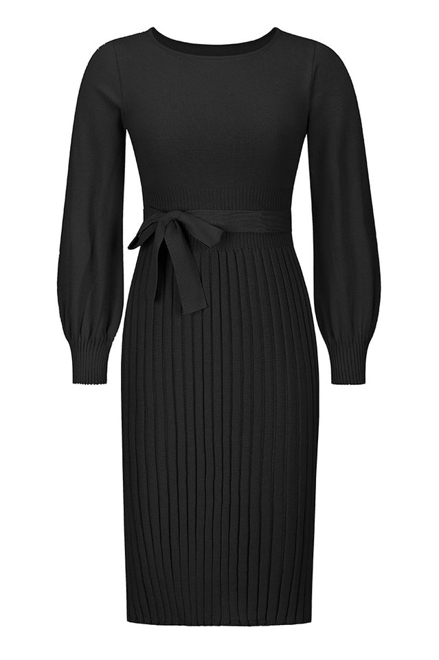 Sheath Ruched Long Sleeve Knit Dress