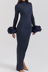 Fabienne Midnight Ruffle Sleeve Maxi Dress