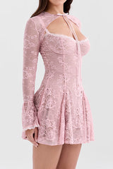 Alice Pink Lace Mini Dress